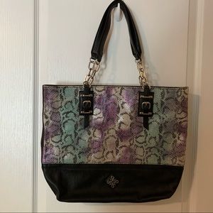Simply Vera Vera Wang Colorful Snakeskin Print Purse / Tote